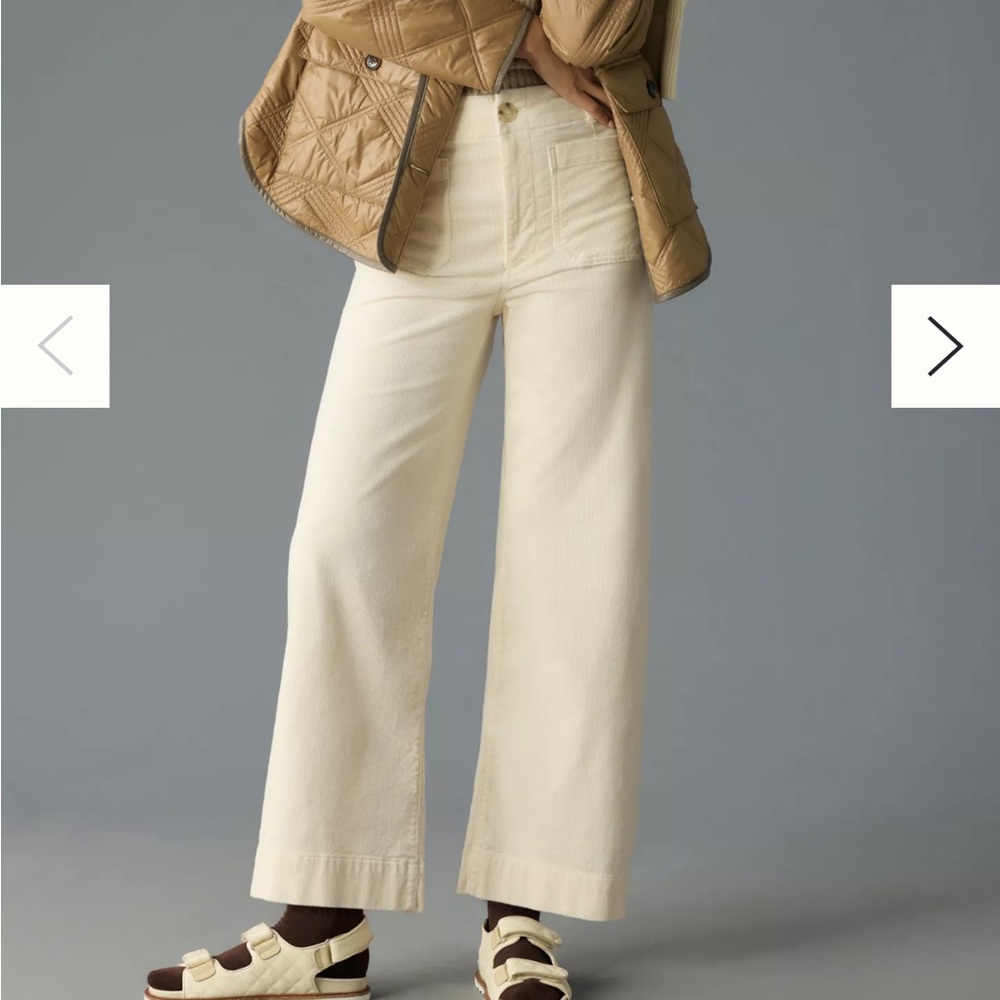 Colette Cropped Wide-Leg Corduroy Pants by Maeve